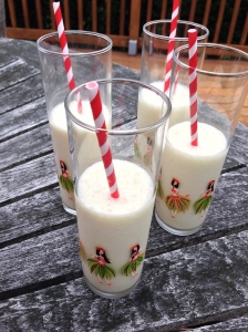 Pineapple coconut smoothies -- must be a party!
